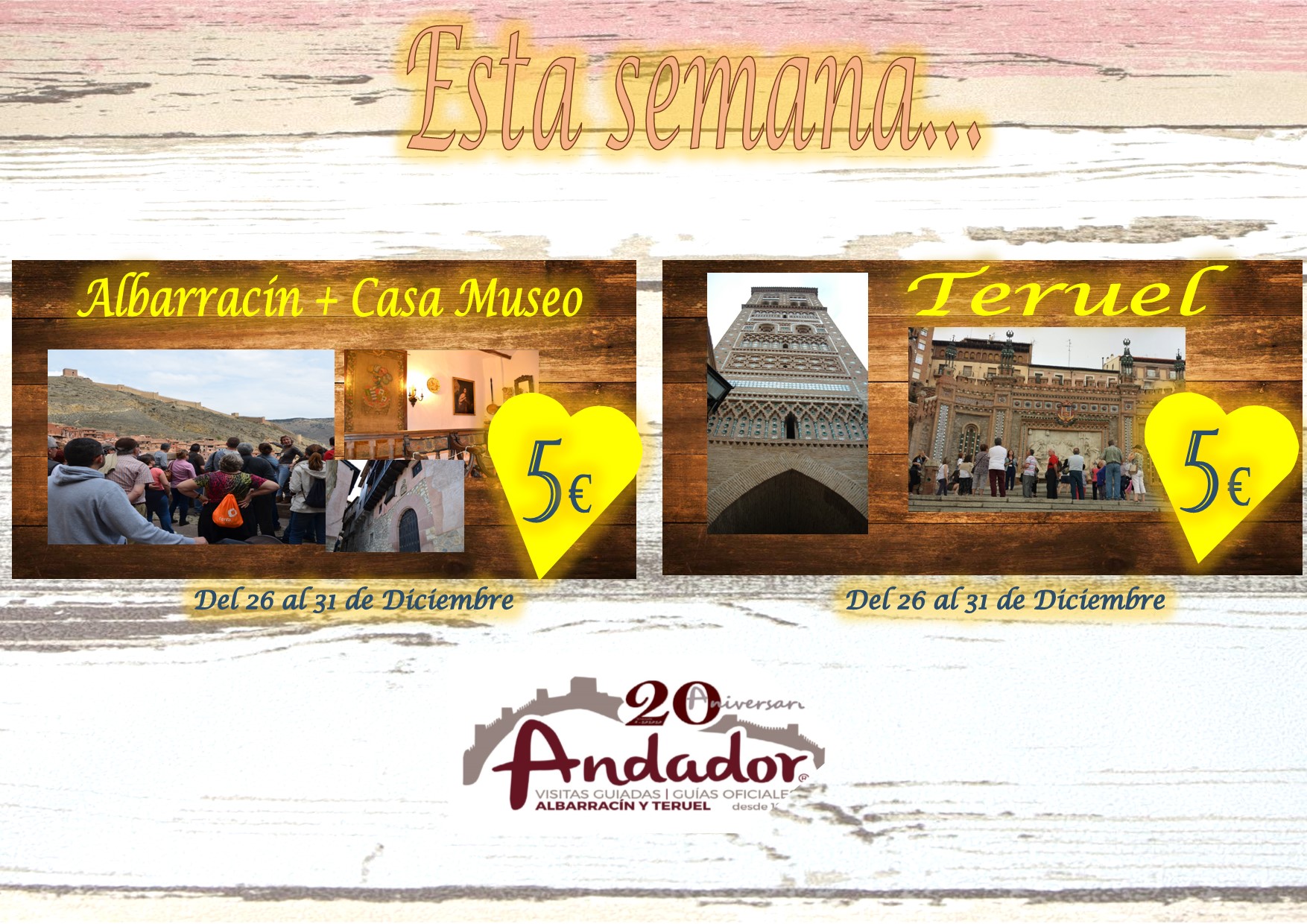 Del 26 al 31 de Diciembre…Visitas Guiadas en Albarracín y Teruel!