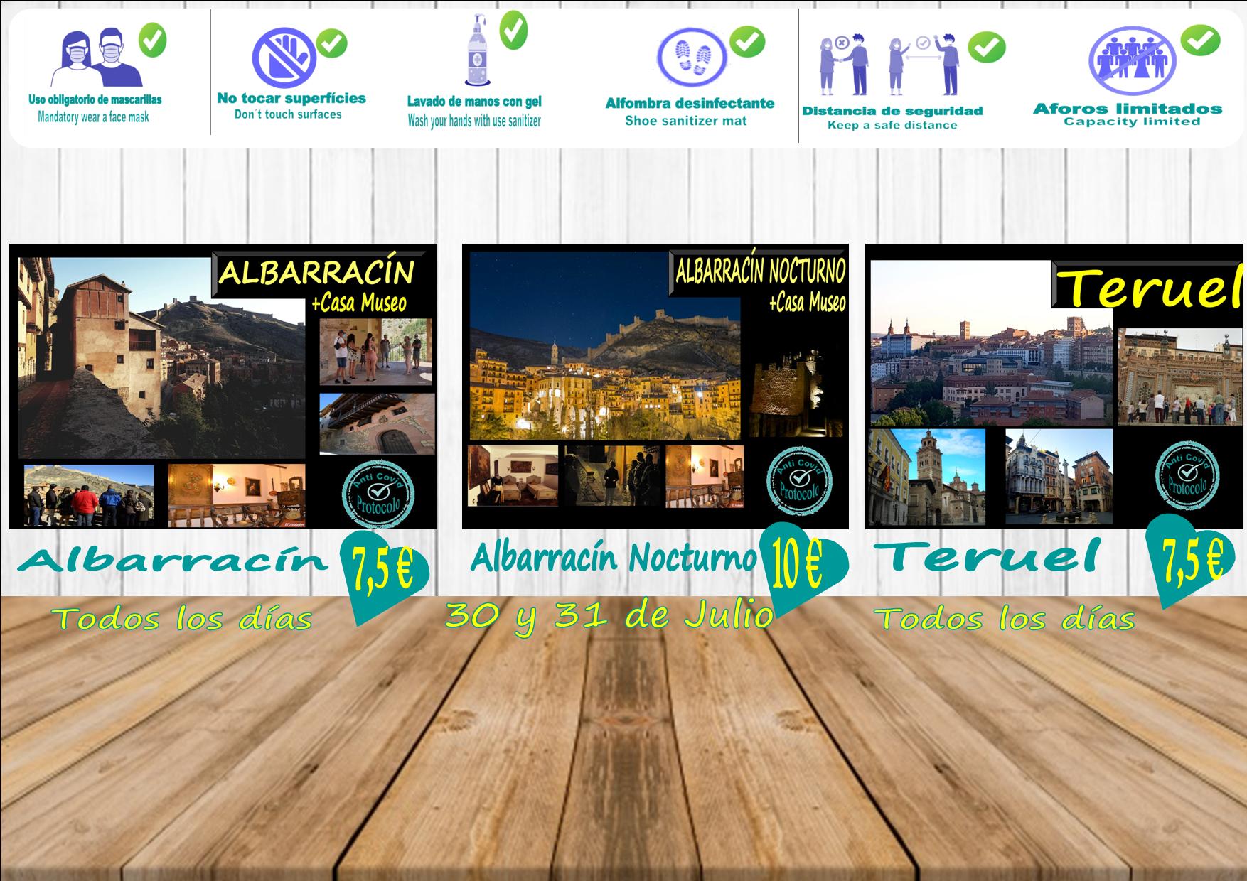 Esta semana…planes de visitas guiadas en Albarracín, Teruel y Albarracín Nocturno Viernes y Sábado!