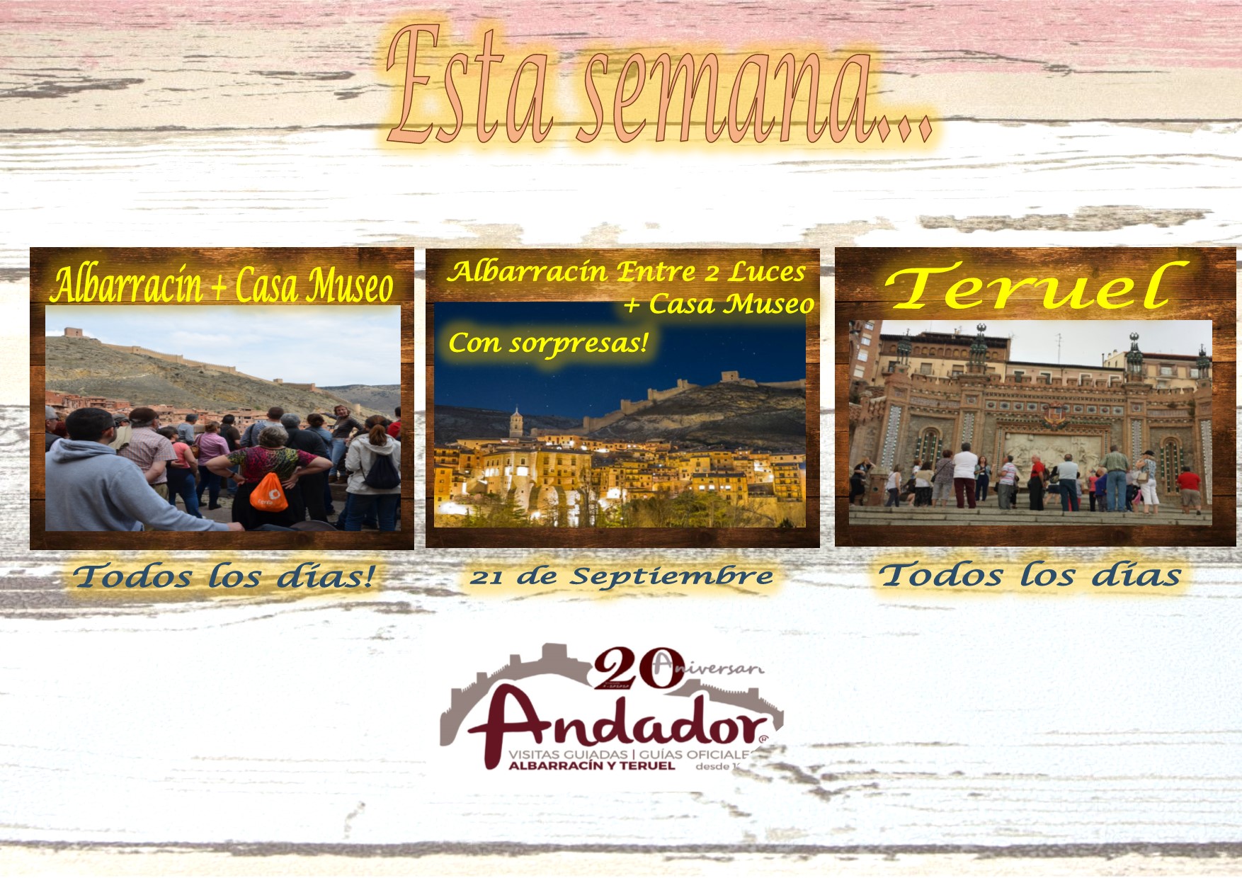 Esta semana…Albarracín y Teruel, todos los días y el sábado por la tarde…Albarracín Entre 2 Luces!!