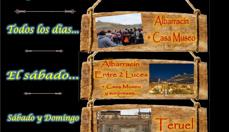 Este fin de semana…Albarracín y Teruel guiados…el sábado por la tarde…Albarracín Entre 2 Luces con sorpresas!