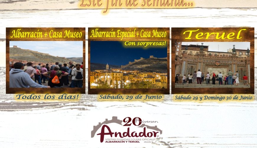 Planes para fin de semana: Albarracín y Teruel, Sábado y Domingo; y Albarracín Especial…Sábado por la tarde con sorpresas!