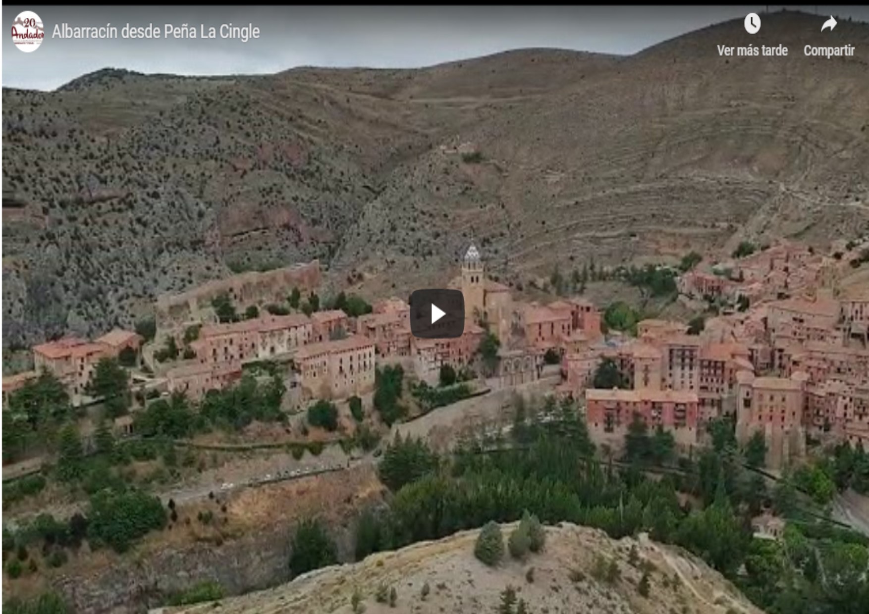 #Albarracín desde Peña La Cingle…fantástico vídeo enviado por unos amig@s…GRACIAS!