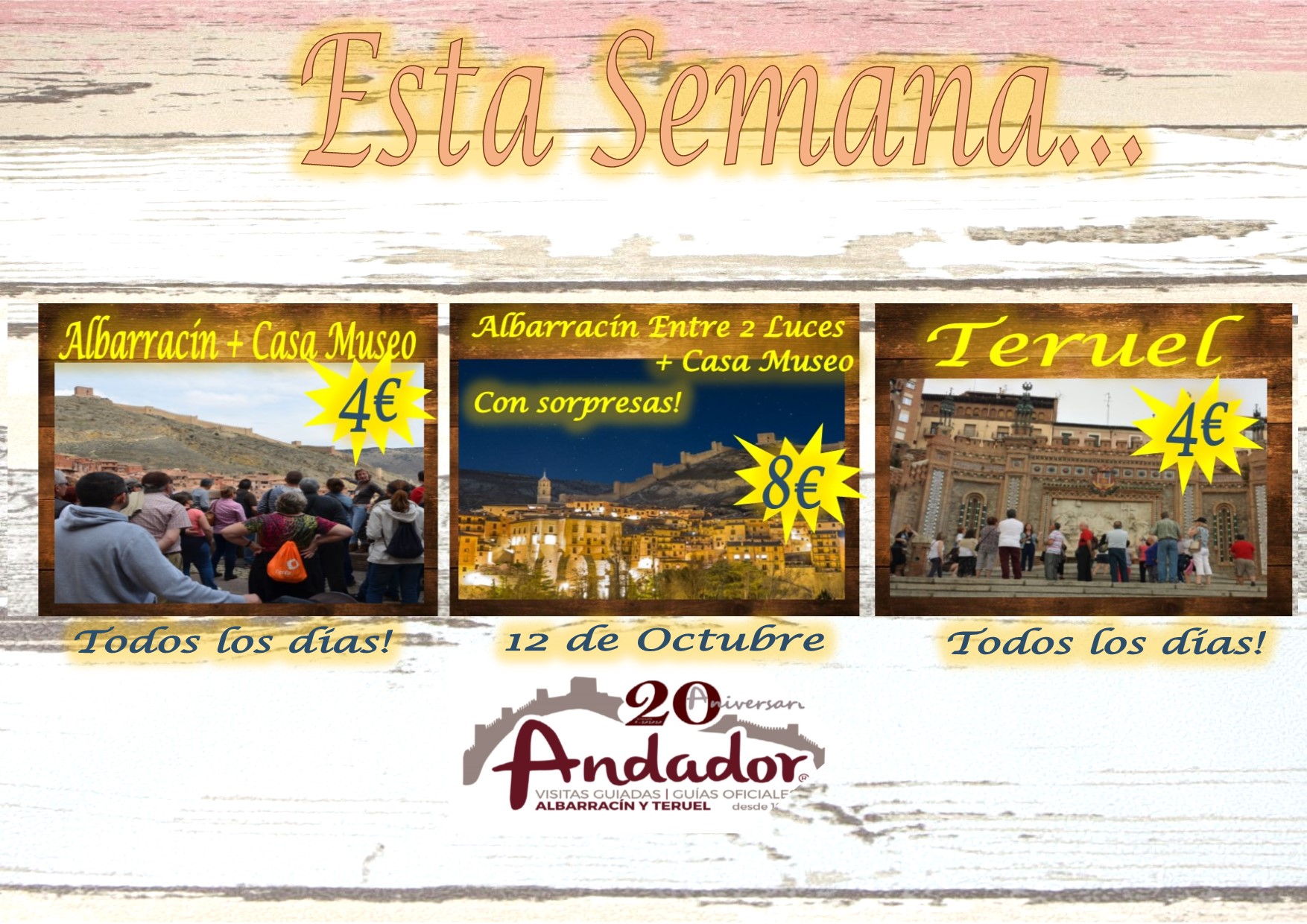 Esta semana…Albarracín y Teruel todos los días…Albarracín Entre 2 Luces…el 12 de Octubre!