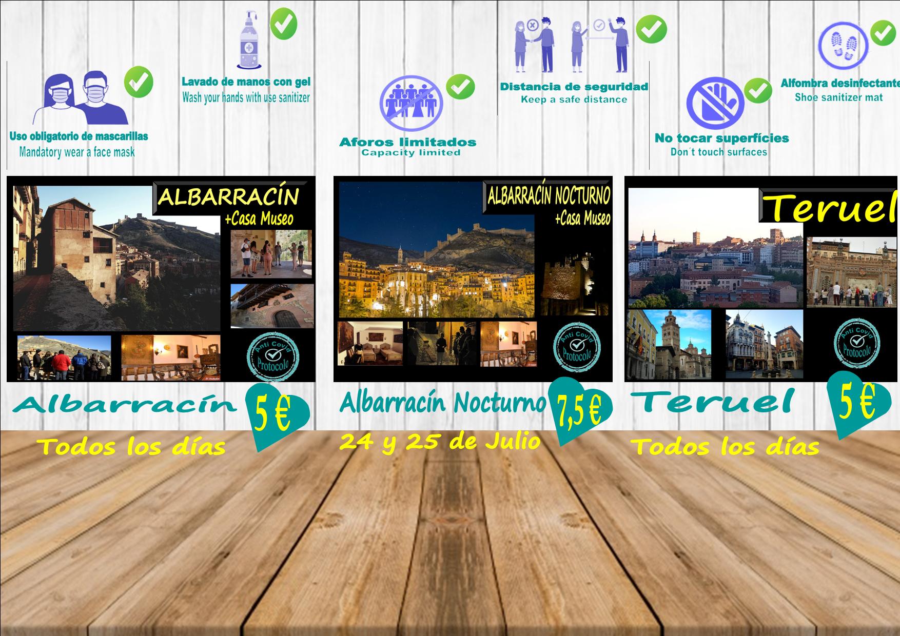 Este fin de semana…Albarracín, Teruel y Albarracín Nocturno + Casa Museo…aforos reducidos! No te lo pierdas!