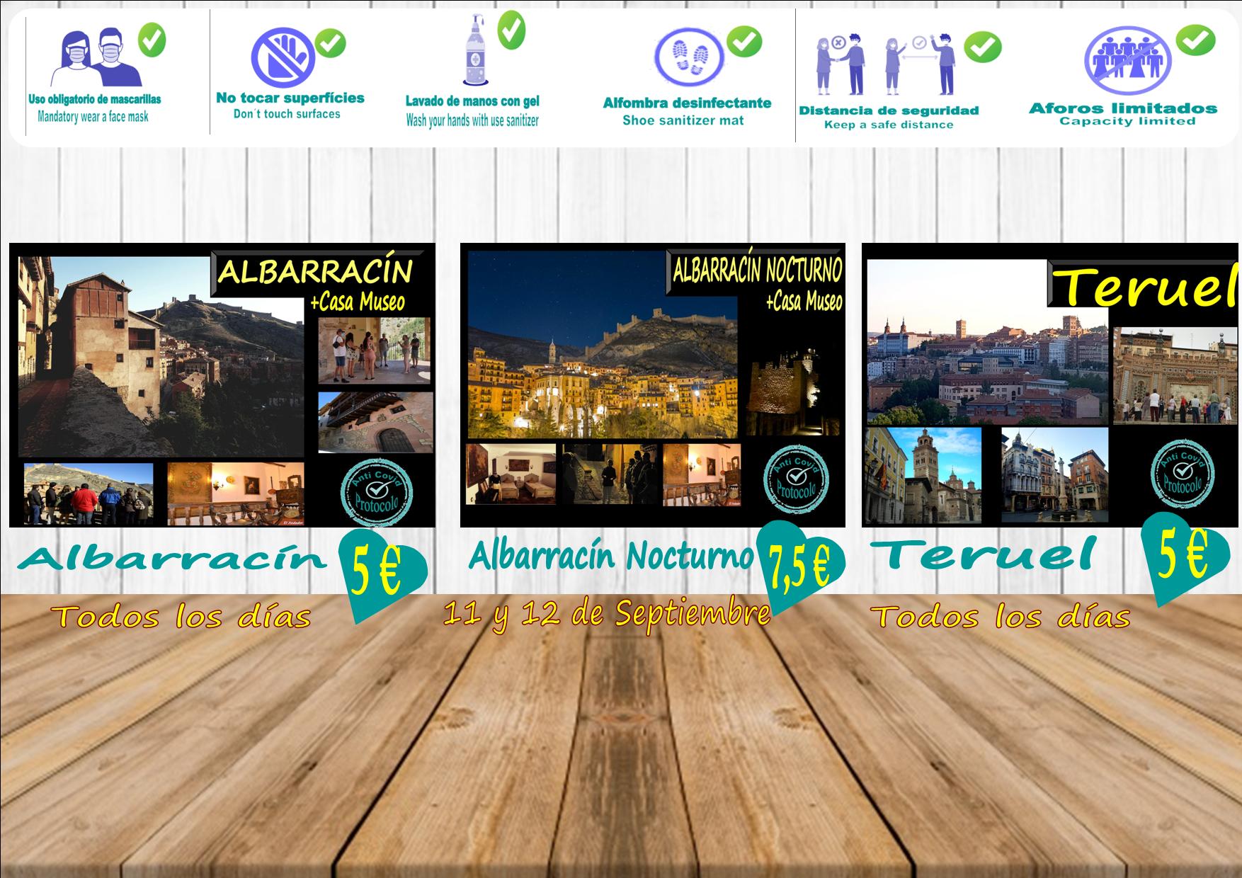 Planes para ti en Albarracín y Teruel…viernes y sábado, Albarracín Nocturno! (Aforos más reducidos, reserva tu plaza)