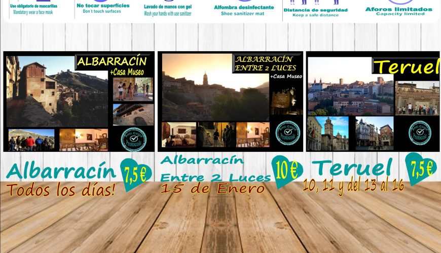 Esta semana, planes para visita guiada en Albarracín, Teruel y Albarracín Entre 2 Luces el Sábado!