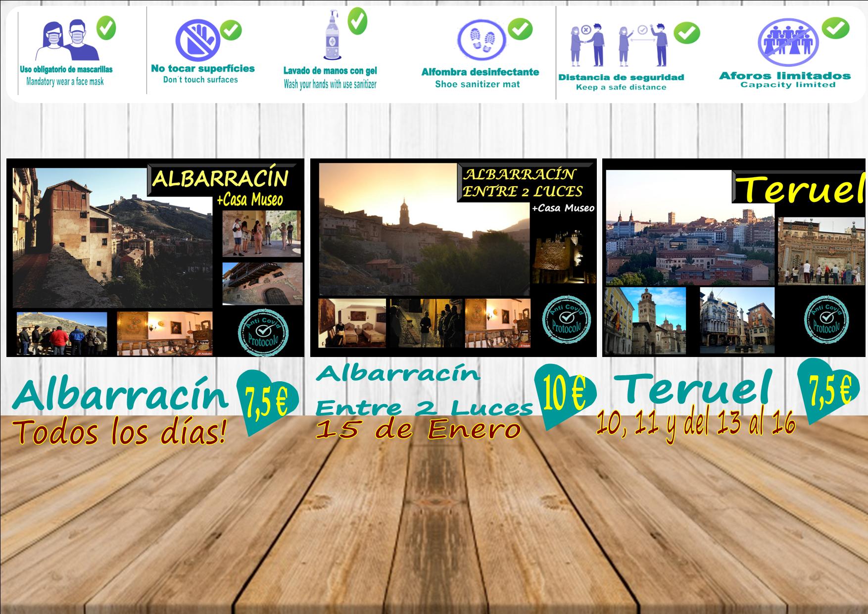 Esta semana, planes para visita guiada en Albarracín, Teruel y Albarracín Entre 2 Luces el Sábado!